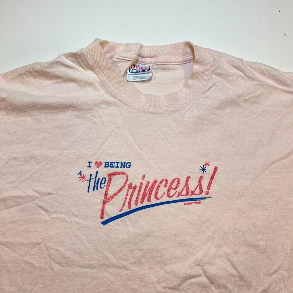 Vintage Don't Panic West Hollywood I Love Being he Princess T SHIRT XL gay lgbtq